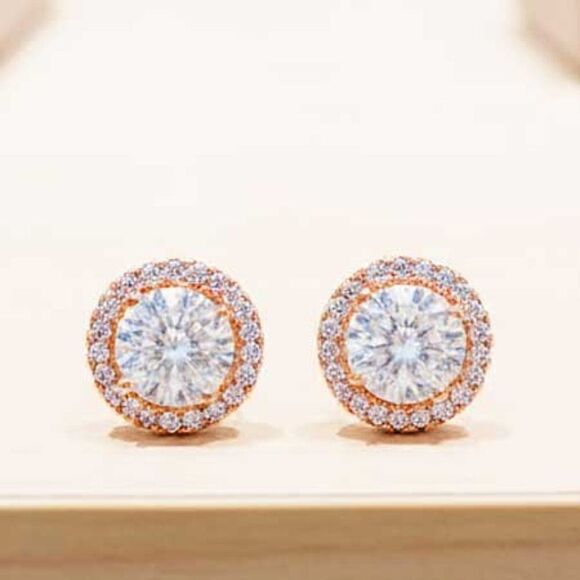 Elizabeth Besich Jewelry - Ladies Round Crystal Earrings